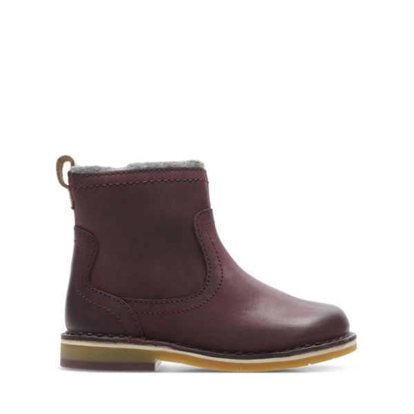 Clarks Girls Comet Frost Casual Shoes Burgundy | CA-4173580